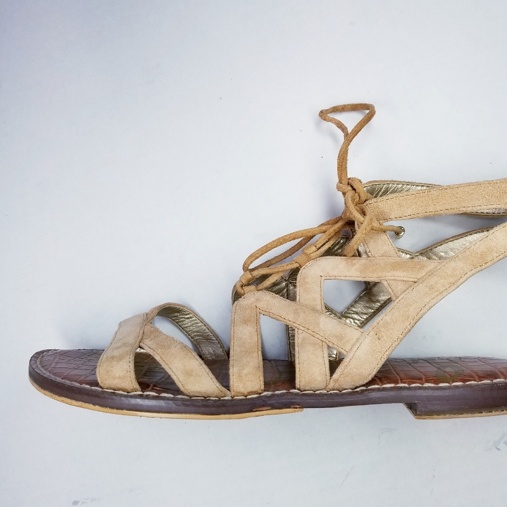 🌸 Sam Edelman | Beige Suede Lace up Sandal - Picture 11 of 11